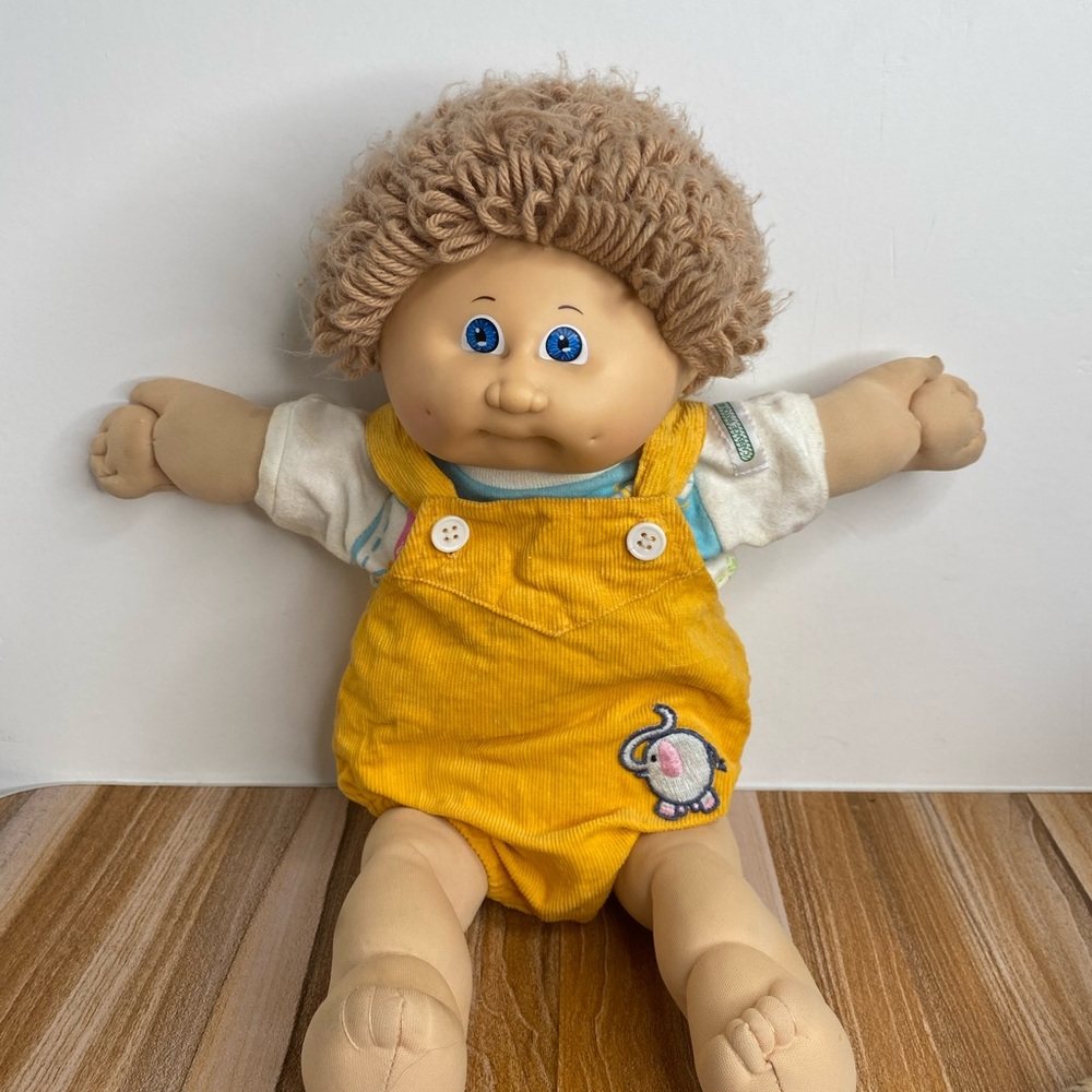 Cabbage Patch Kids Vintage 1978 - 1982 16" Doll Blonde Hair Blue Eyes Curly Hair